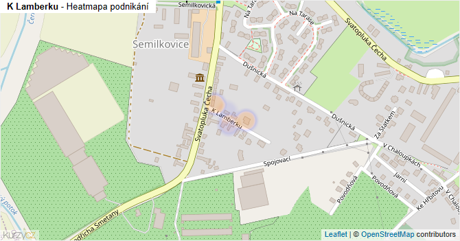 K Lamberku - mapa podnikání