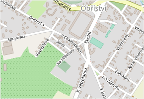 Ke Hřbitovu v obci Obříství - mapa ulice
