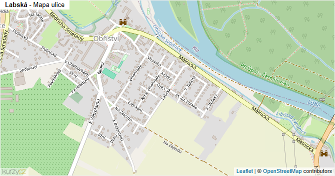 Labská - mapa ulice