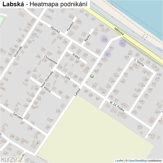 Mapa Labská - Firmy v ulici.