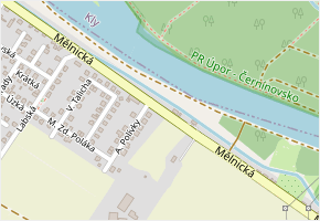 Mělnická v obci Obříství - mapa ulice