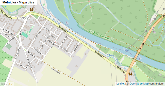 Mělnická - mapa ulice