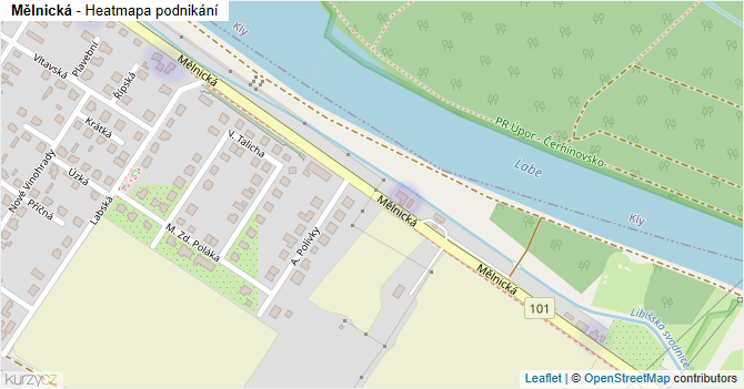 Mělnická - mapa podnikání