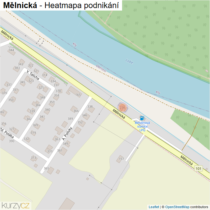 Mapa Mělnická - Firmy v ulici.