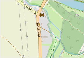 Na Štěpáně v obci Obříství - mapa ulice