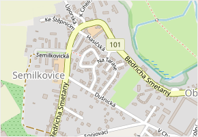 Na Tarase v obci Obříství - mapa ulice