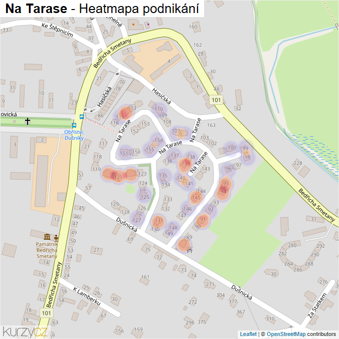 Mapa Na Tarase - Firmy v ulici.