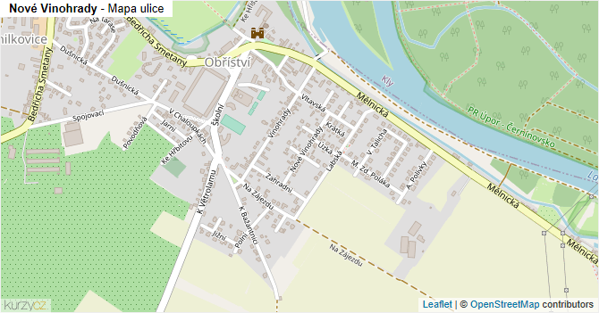Nové Vinohrady - mapa ulice