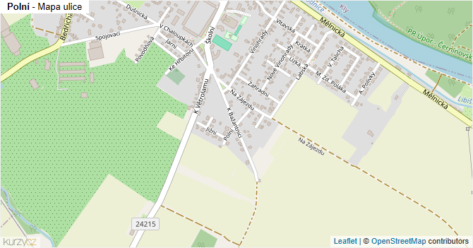 Polní - mapa ulice