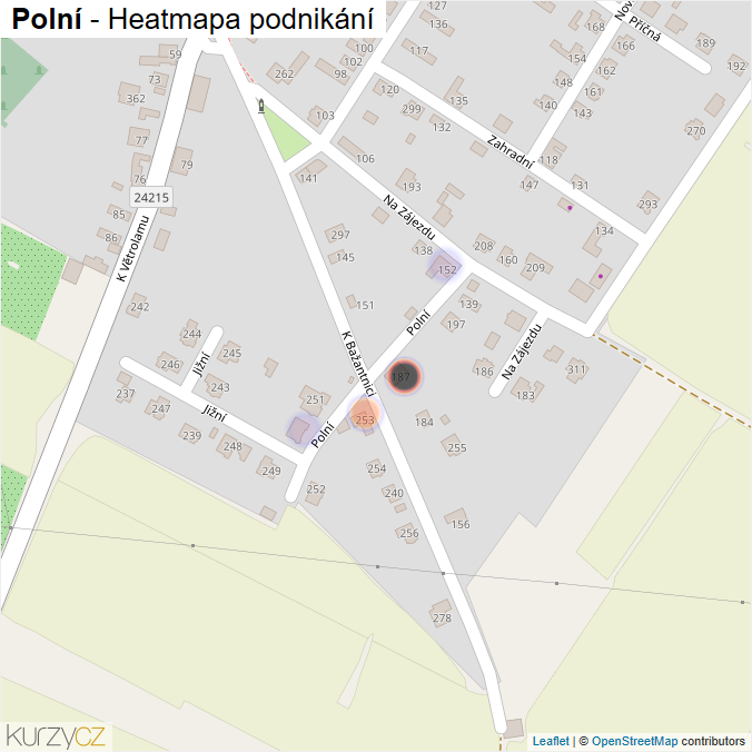 Mapa Polní - Firmy v ulici.