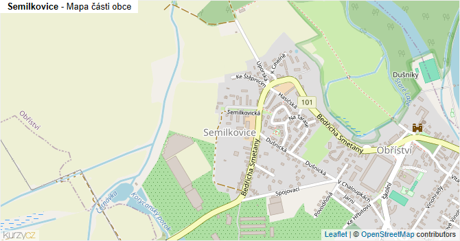 Semilkovice - mapa části obce
