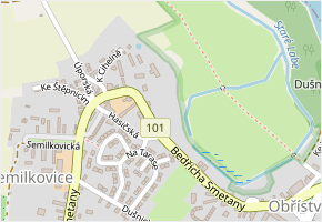 Úporská v obci Obříství - mapa ulice