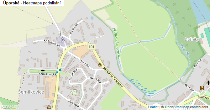 Úporská - mapa podnikání