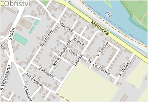 Úzká v obci Obříství - mapa ulice