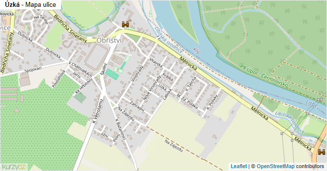 Úzká - mapa ulice