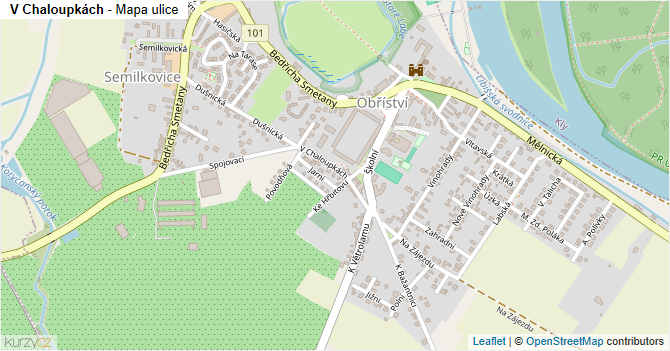V Chaloupkách - mapa ulice