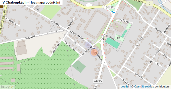 V Chaloupkách - mapa podnikání
