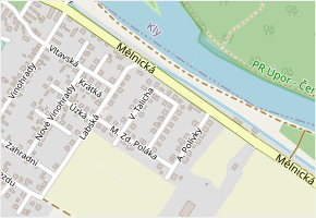 V. Talicha v obci Obříství - mapa ulice