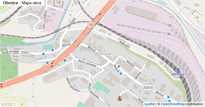 Obrnice - mapa obce