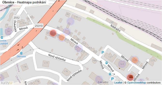 Obrnice - mapa podnikání