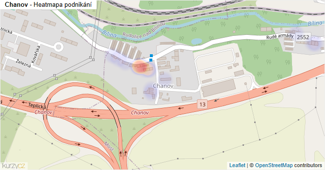 Chanov - mapa podnikání