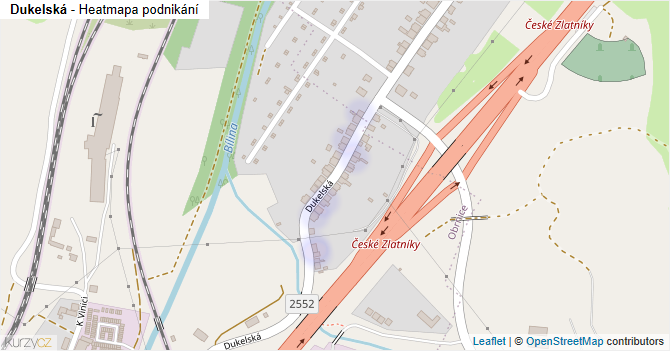 Dukelská - mapa podnikání