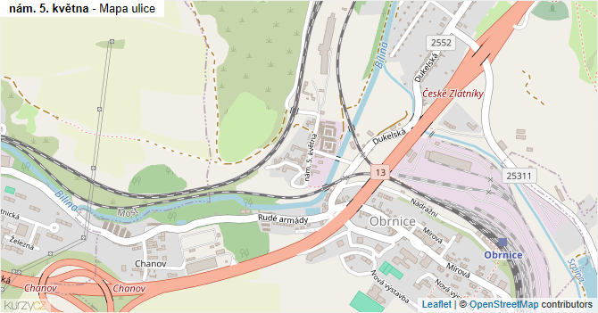 nám. 5. května - mapa ulice