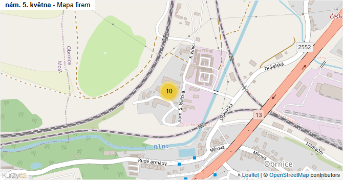 nám. 5. května - mapa firem