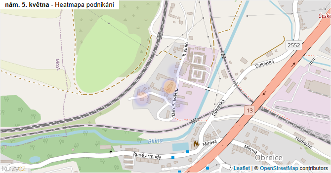 nám. 5. května - mapa podnikání