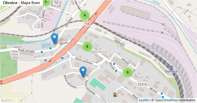 Obrnice - mapa firem