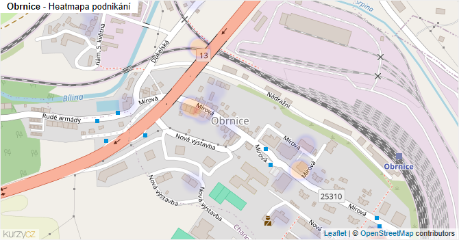 Obrnice - mapa podnikání