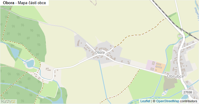 Obora - mapa části obce