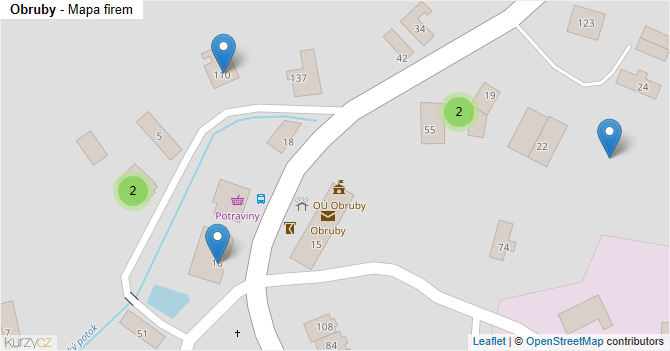 Obruby - mapa firem