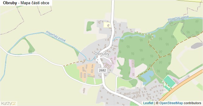 Obruby - mapa části obce