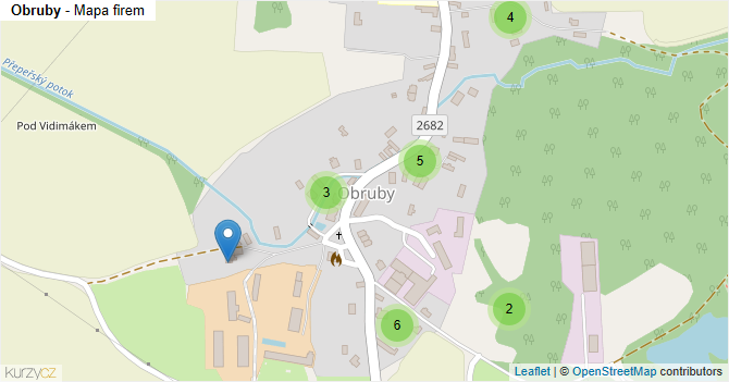Obruby - mapa firem
