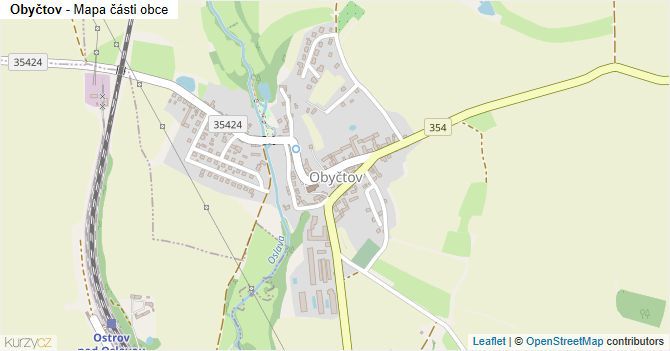 Obyčtov - mapa části obce