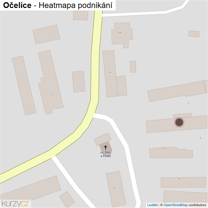 Mapa Očelice - Firmy v obci.