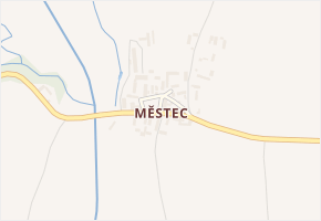 Městec v obci Očelice - mapa části obce