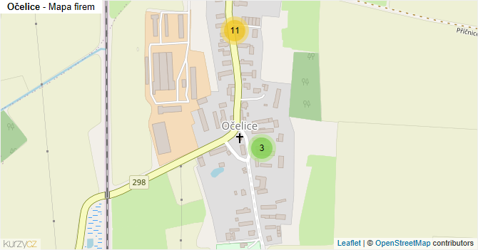Očelice - mapa firem