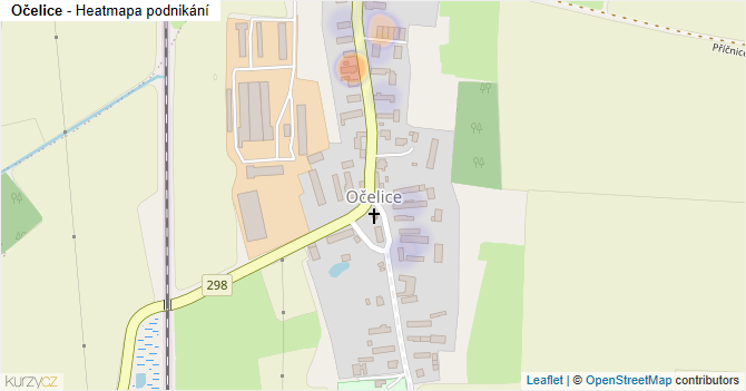 Očelice - mapa podnikání