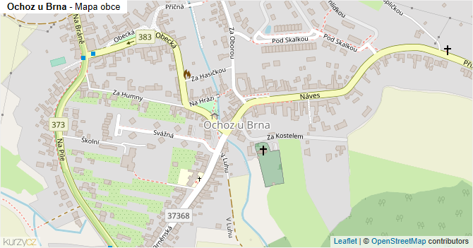 Ochoz u Brna - mapa obce