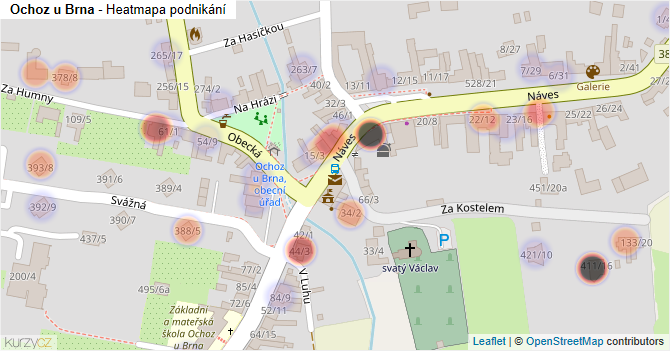 Ochoz u Brna - mapa podnikání