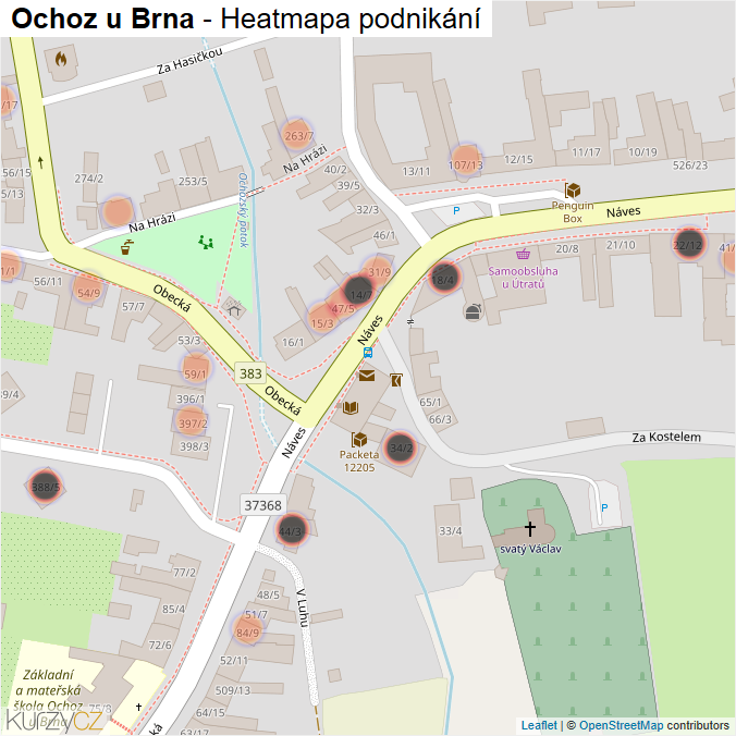 Mapa Ochoz u Brna - Firmy v obci.