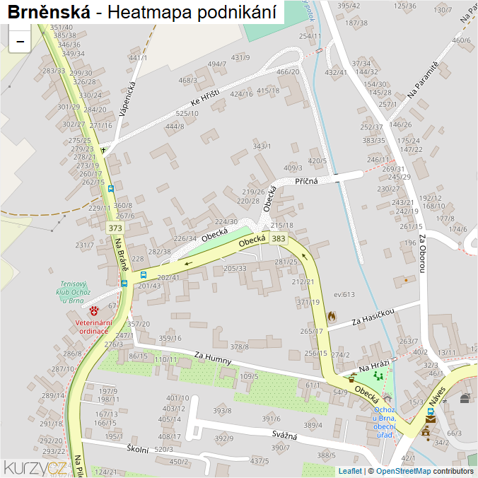 Mapa Brněnská - Firmy v ulici.