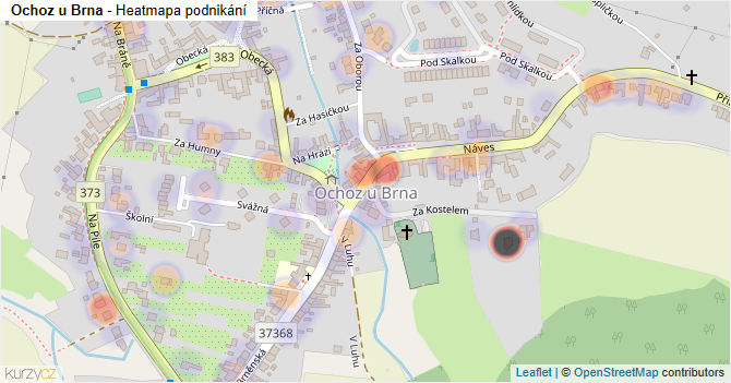 Ochoz u Brna - mapa podnikání