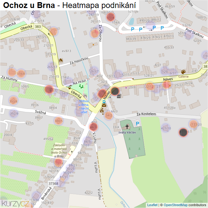 Mapa Ochoz u Brna - Firmy v části obce.