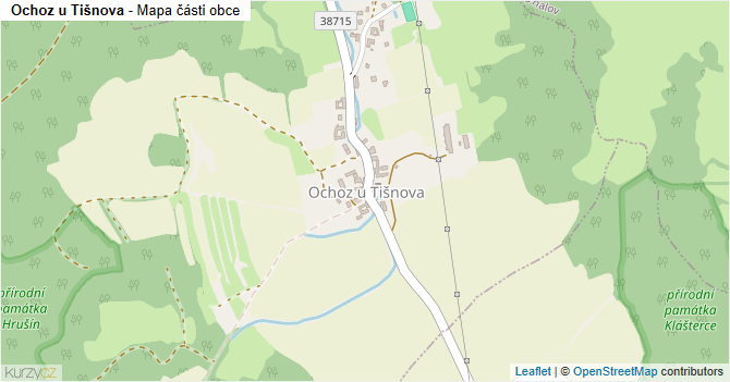 Ochoz u Tišnova - mapa části obce
