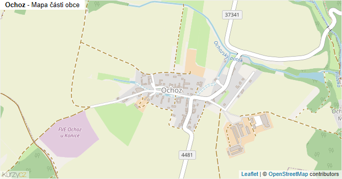 Ochoz - mapa části obce