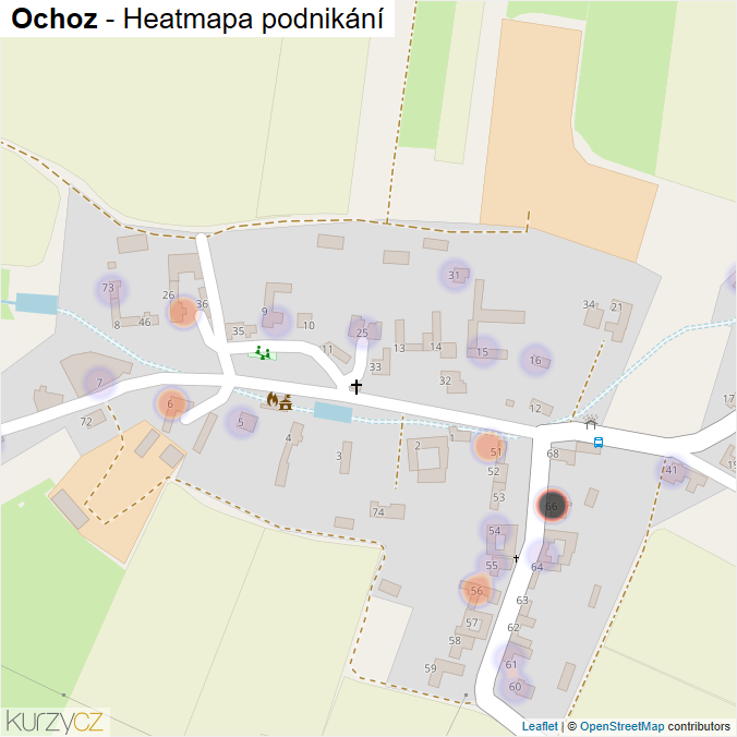 Mapa Ochoz - Firmy v části obce.