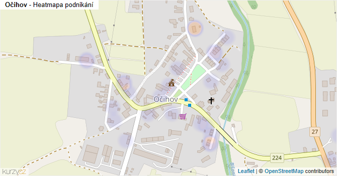 Očihov - mapa podnikání